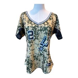 Kawhi Leonard Adidas NBA4Her Jersey Camo San Antonio Spurs Women's Sz XL NWOT